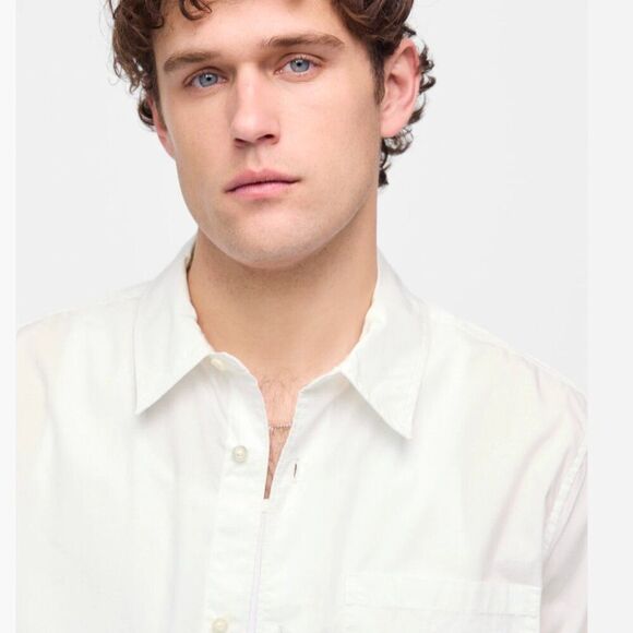 Madewell nu269 white Straight-Hem Cotton Button-Up Shirt size Medium NWT - Picture 6 of 10